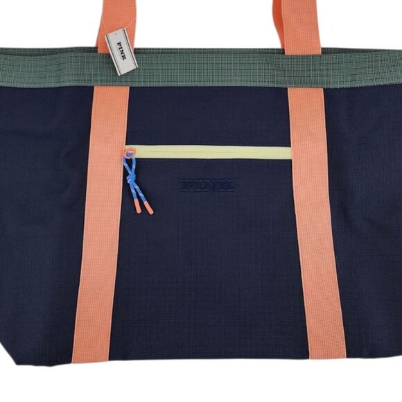 NEW Victoria's Secret PINK Bag Weekender Tote Zipper Canvas Color Block - Picture 3 of 11